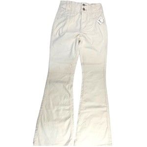 NEW Free People Jayde Corduroy High Rise Flare Pant Size 26 Retro Stretch Cream